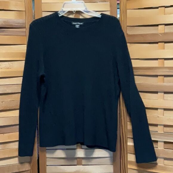 Designers Originals Black Crew Neck Sweater Luxelon Knit Women XL Acrylic - Picture 1 of 9
